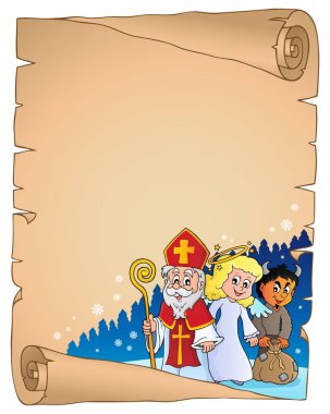 Saint Nicholas Day thematic parchment 2 clipart