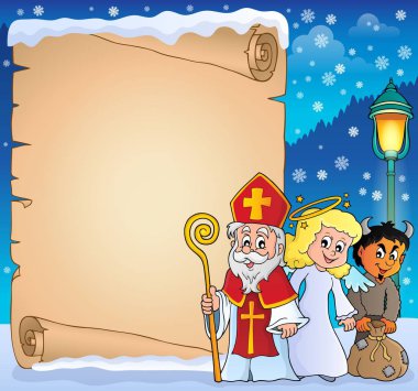 Saint Nicholas Day thematic parchment 3 clipart
