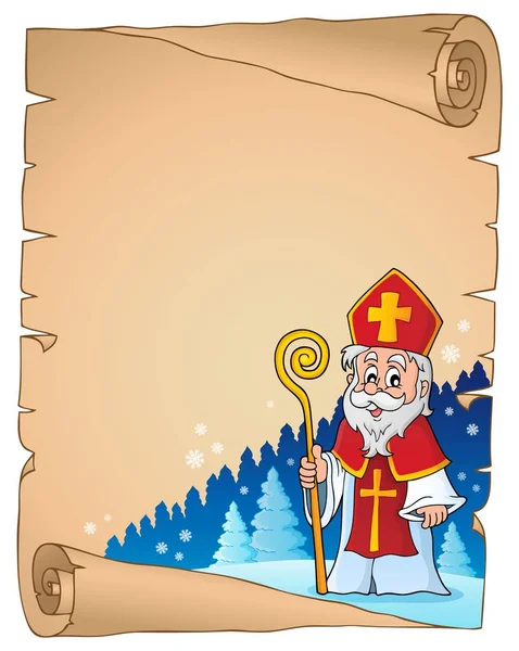 Pergament med Sinterklaas tema 1 — Stock vektor