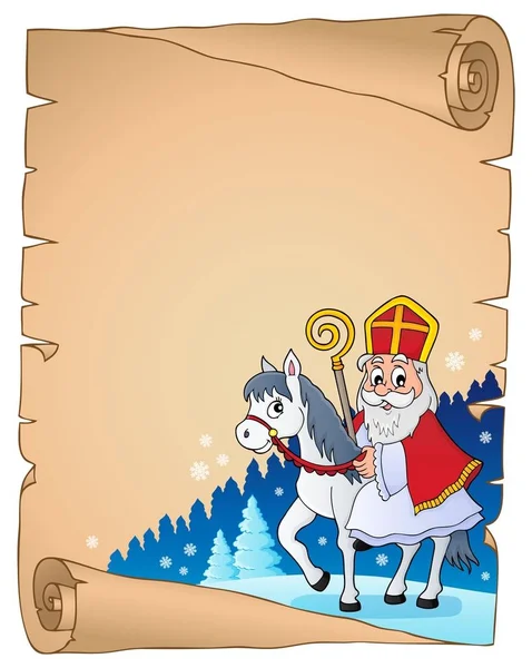 Pergament med Sinterklaas tema 2 — Stock vektor