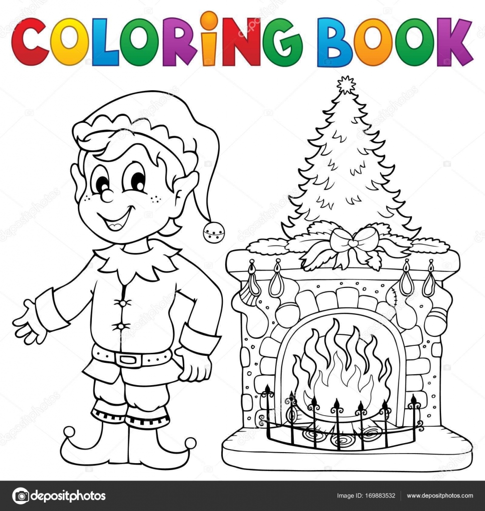 Disegni da colorare libro natale tematiche 8 illustrazione di vettore eps10 — Vettoriali di clairev
