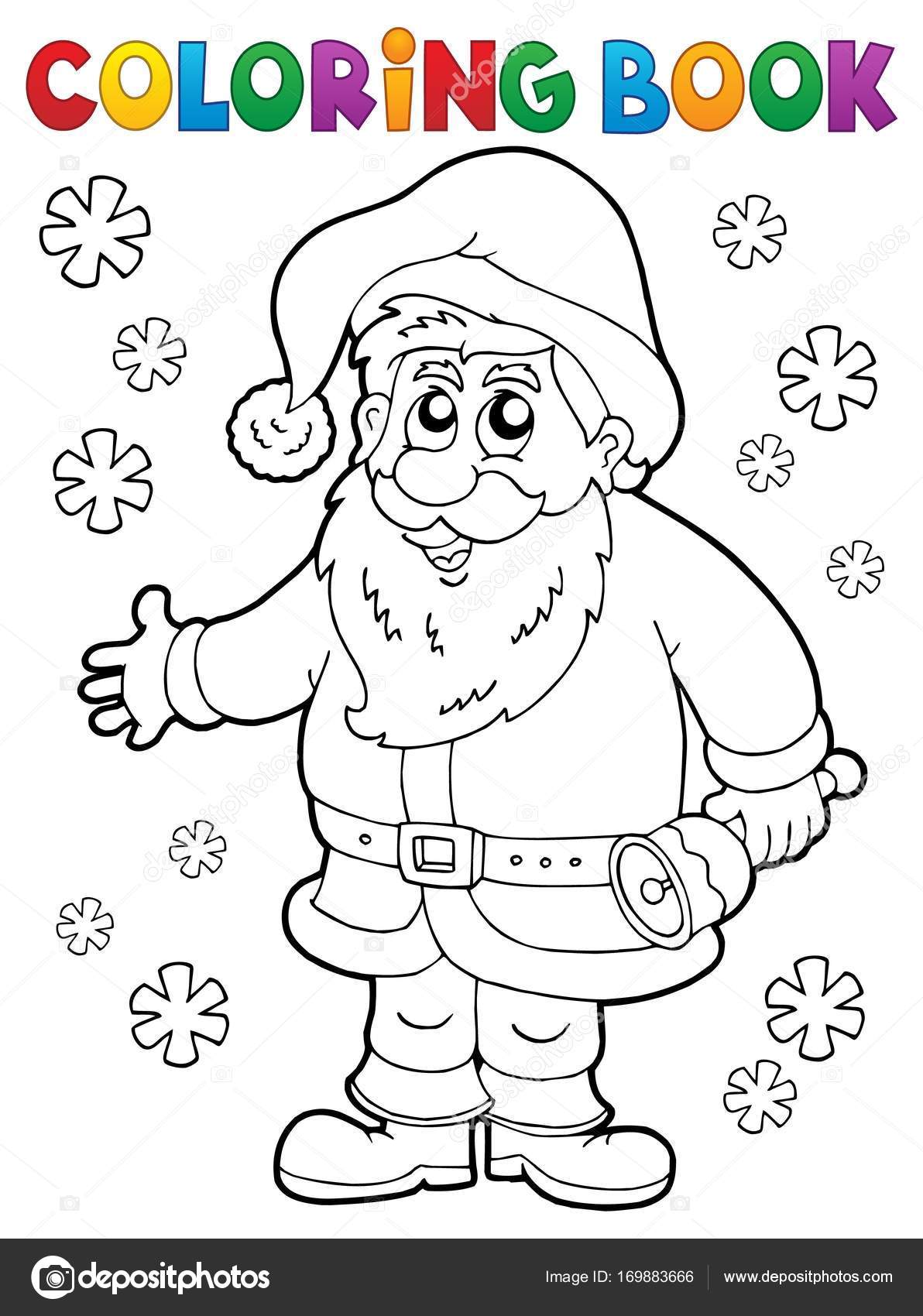Disegni da colorare libro Babbo Natale tematiche 4 illustrazione di vettore eps10 — Vettoriali di clairev