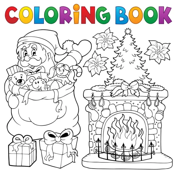 Libro para colorear temáticas de Navidad 9 — Vector de stock