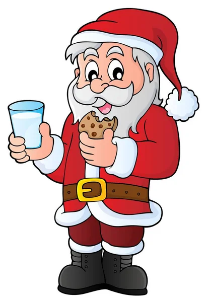 Santa Claus desayuno tema 1 — Vector de stock