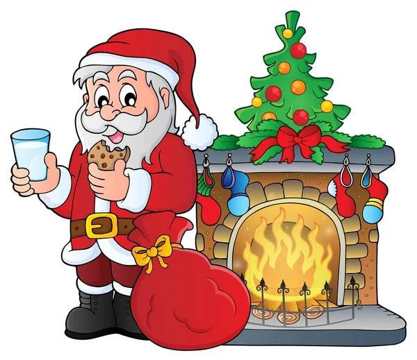 Santa Claus ontbijt thema 3 — Stockvector