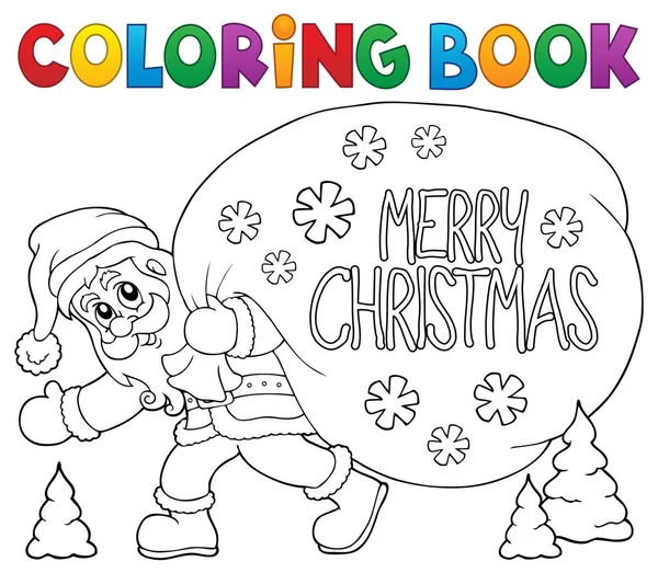 Coloring book Santa Claus thematics 6 — Stock Vector