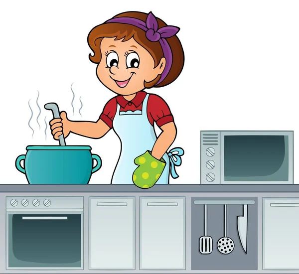 Female cook topic image 2 — Stock Vector