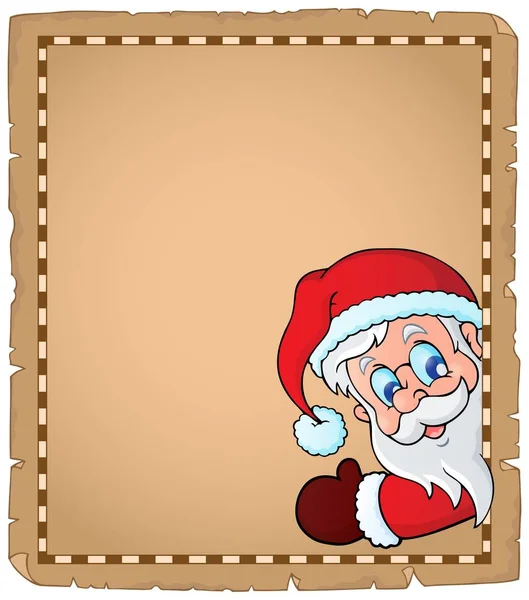 Pergamena argomento Babbo Natale in agguato 1 — Vettoriale Stock