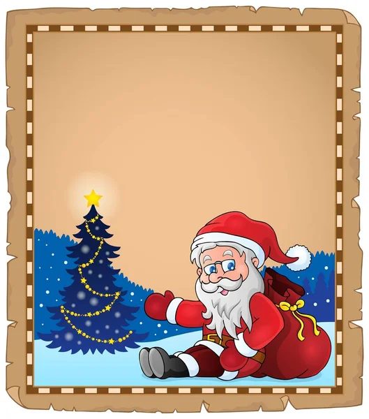 Santa Claus subject parchment 1 — Stock Vector