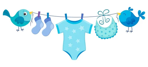Line with clothing for baby boy — Stock Vector