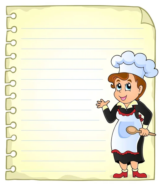 Notepad page with chef theme 3 — Stock Vector