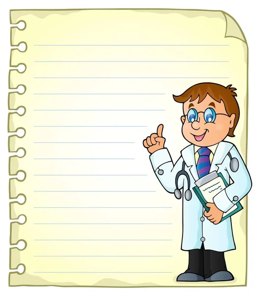 Σημειωματάριο (Notepad) σελίδα με θέμα γιατρού 2 — Διανυσματικό Αρχείο