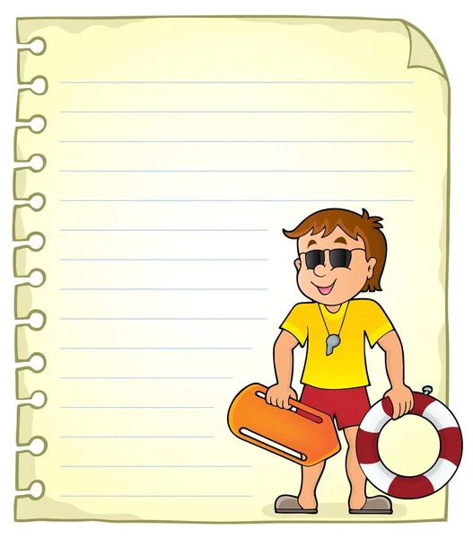 Notepad page with life guard — Stock Vector