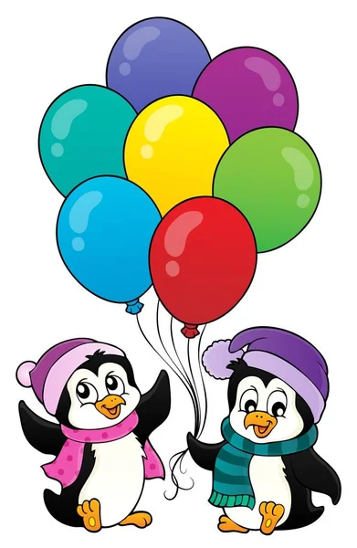 Happy party penguins image 1 — Stock Vector