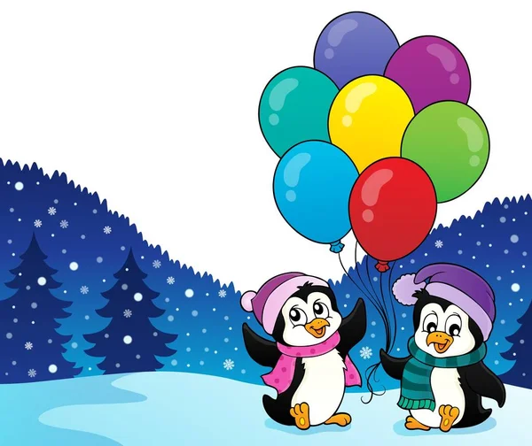 Feliz festa pinguins imagem 2 —  Vetores de Stock