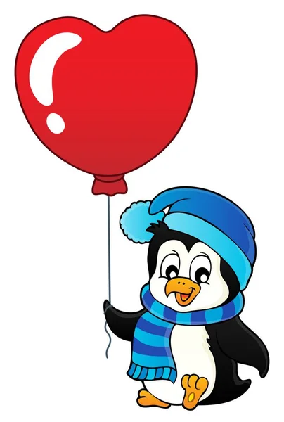 Schattig Valentine pinguïn thema afbeelding 1 — Stockvector