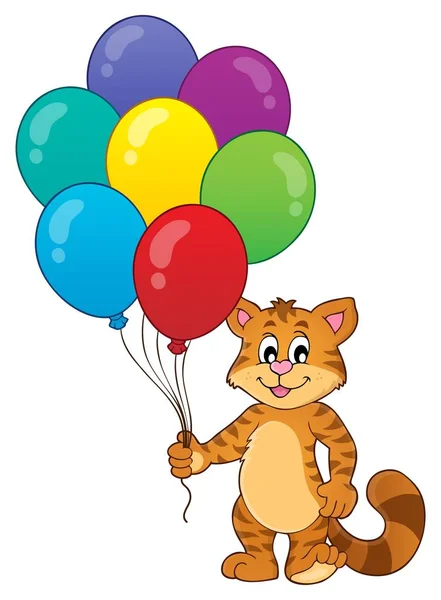 Feliz fiesta gato tema imagen 1 — Vector de stock