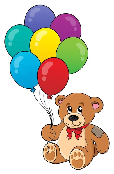 Party teddy bear theme image 1 — Stock Vector