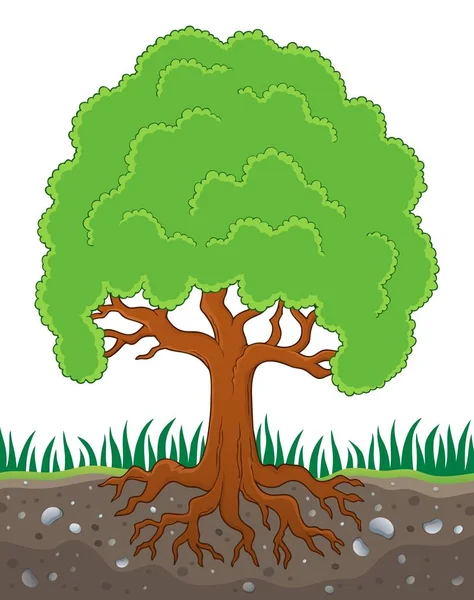 Drzewo z korzeniami tematu obrazu 3 — Wektor stockowy