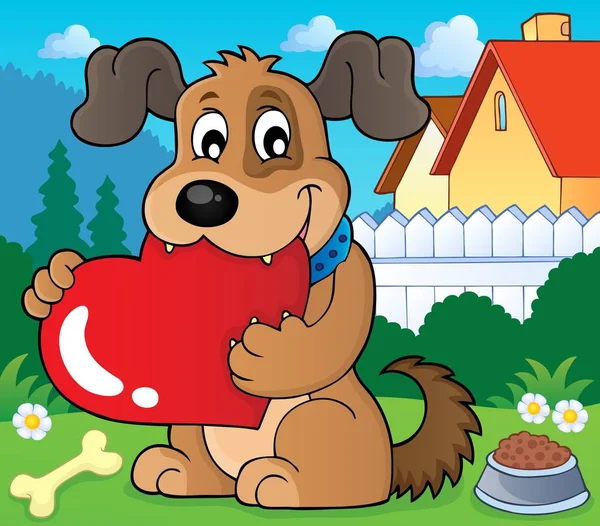 Valentine dog theme image 2 — Stock Vector
