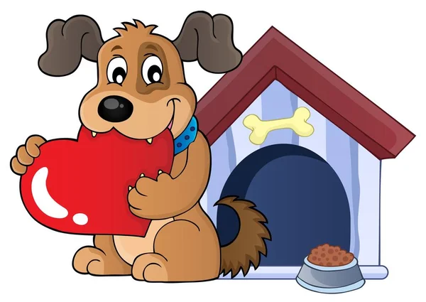 Valentine dog theme image 3 — Stock Vector