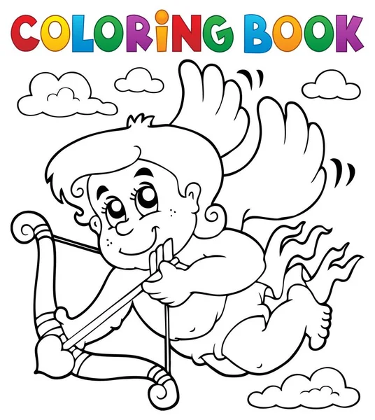 Livre à colorier Cupidon thème 6 — Image vectorielle