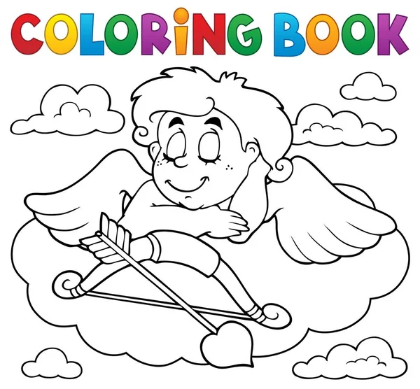 Libro da colorare Tema Cupido 7 — Vettoriale Stock