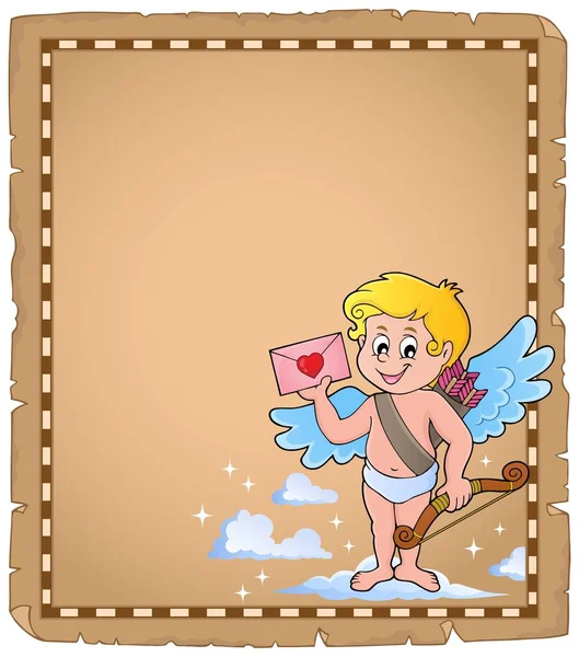 Cupido tema pergamino 6 — Archivo Imágenes Vectoriales