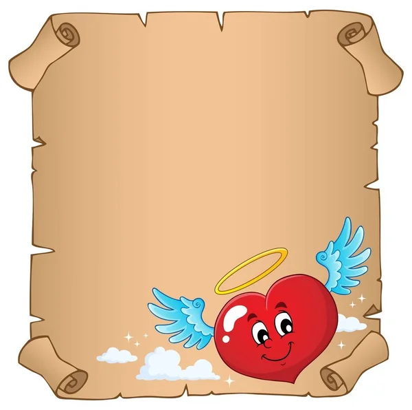 Valentijn hart onderwerp perkament 5 — Stockvector