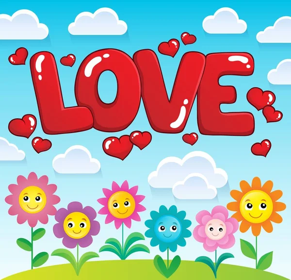 Word love theme image 2 — Stock Vector
