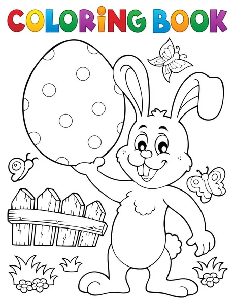Kolorowanie książki Wielkanoc królik tematu 9 — Wektor stockowy
