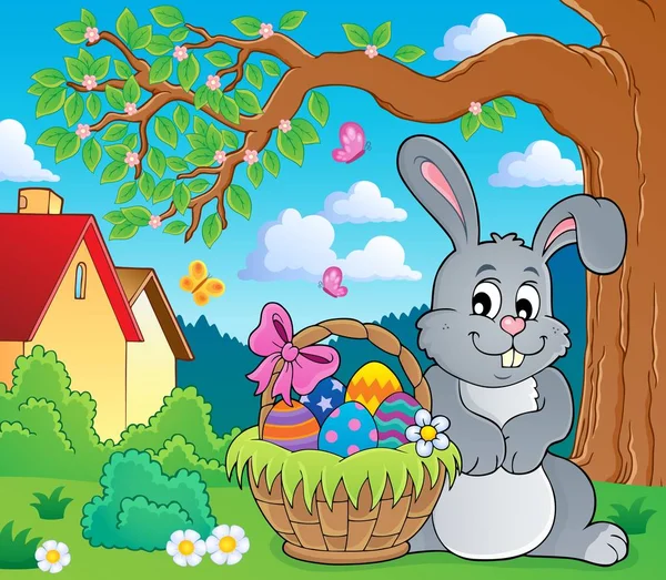 Conejo de Pascua temática 4 — Vector de stock