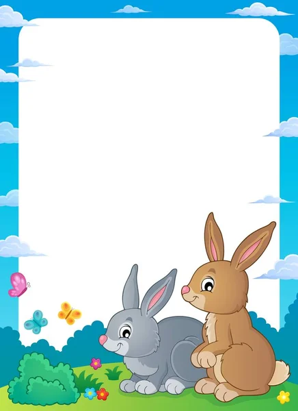 Rabbit topic frame 1 — Stock Vector