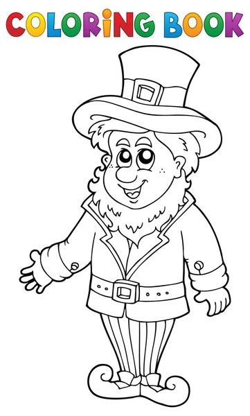 Coloring book leprechaun 1 — Stock Vector