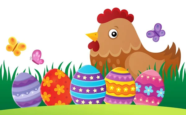 Easter hen theme image 2 — Stock Vector