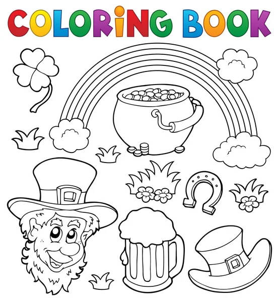Coloriage St Patricks Day thème 1 — Image vectorielle