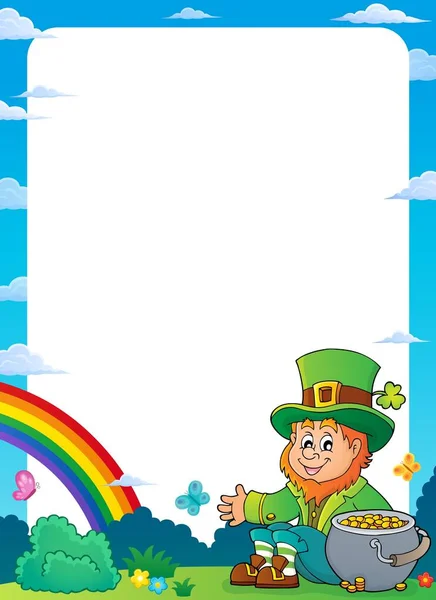 Sentado leprechaun tema quadro 1 — Vetor de Stock