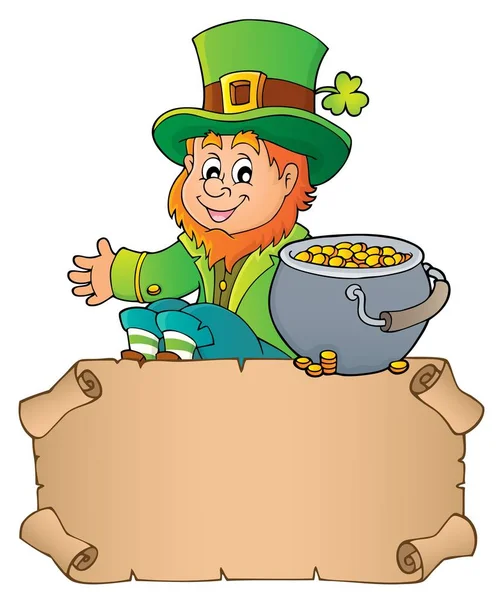 Petit parchemin avec leprechaun thème 3 — Image vectorielle