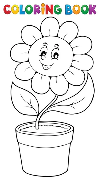 Livre à colorier thème de fleur 5 — Image vectorielle