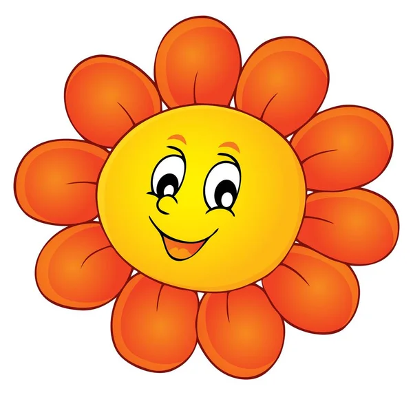 Happy flower hoofd thema afbeelding 1 — Stockvector