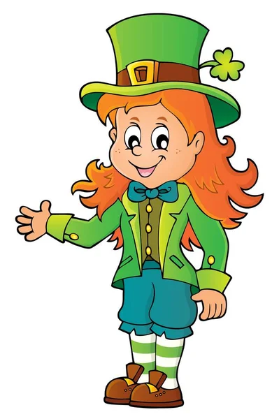 Leprechaun menina tema imagem 1 —  Vetores de Stock