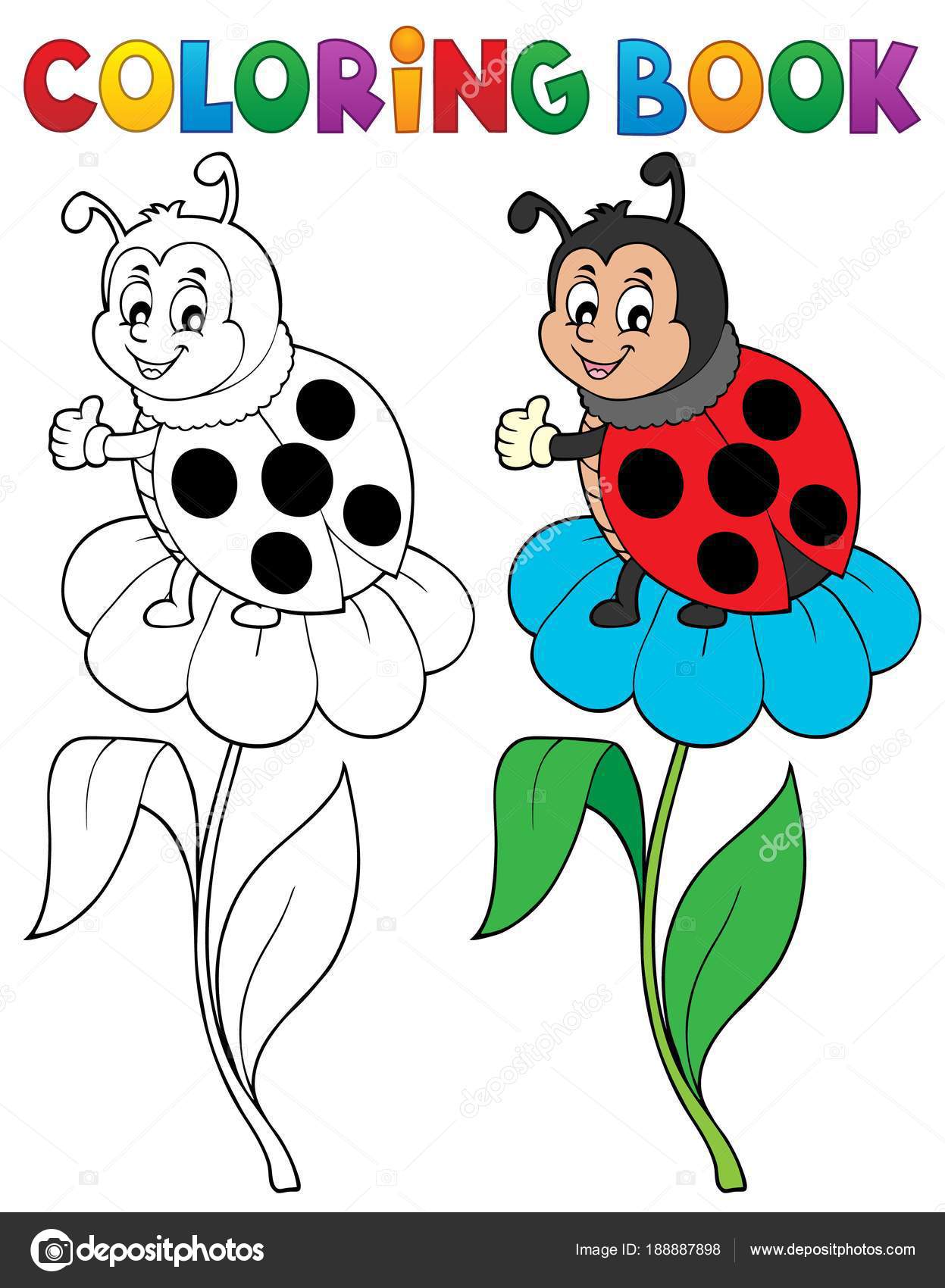 Download Coloring Book Ladybug Theme 6 Vector Image By C Clairev Vector Stock 188887898