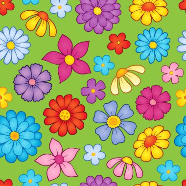 Seamless background flower theme 9 clipart