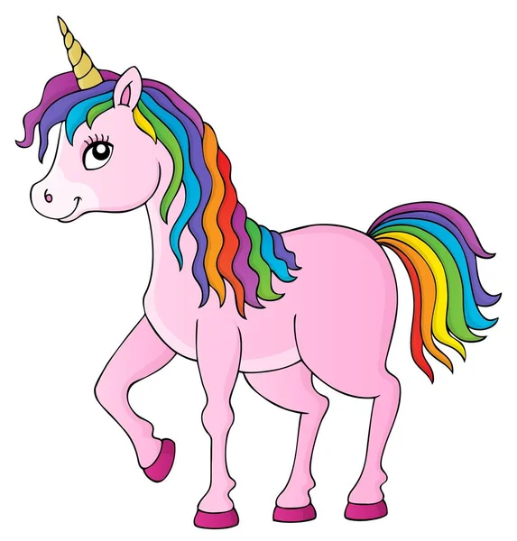Happy unicorn topik gambar 1 - Stok Vektor