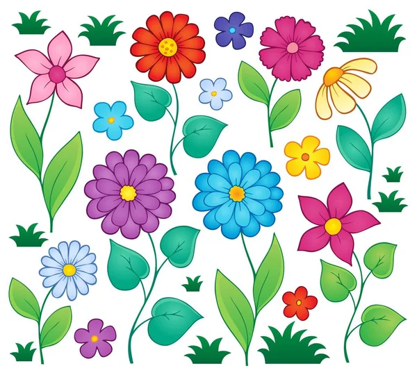 Ensemble thématique fleurs printemps 3 — Image vectorielle