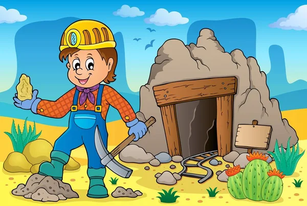 Miner theme image 2 — Stock Vector