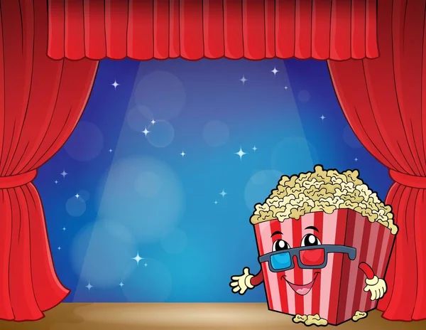 Stiliserade popcorn temabild 3 — Stock vektor