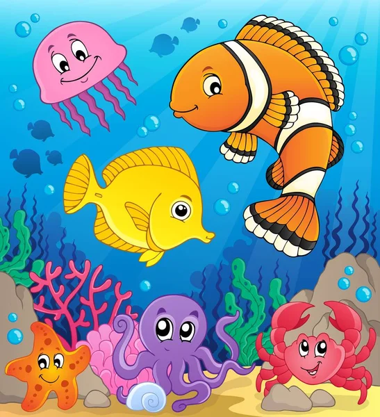 サンゴ動物テーマ画像 9 — ストックベクタ