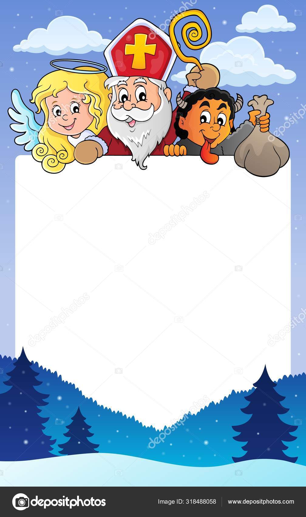 Día de San Nicolás tema marco Vector de stock #318488058 de ©clairev
