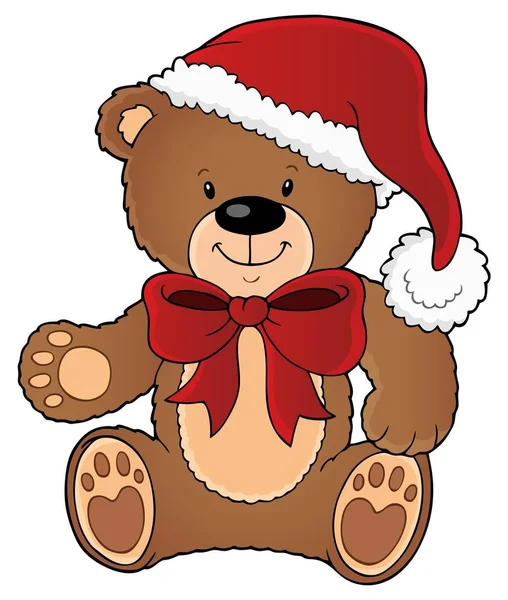 Weihnachten Teddybär Thema Bild 1 — Stockvektor